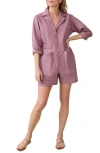 Faherty Sunwashed Canvas Romper In Brown