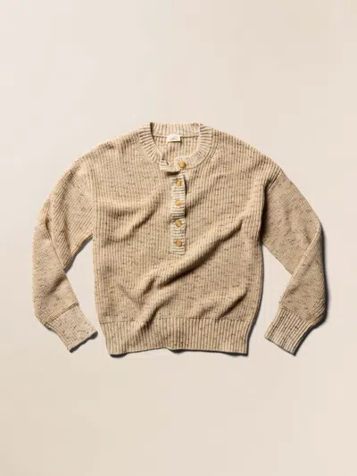 Faherty Sunwashed Cotton Fisherman Henley T-shirt In Brown