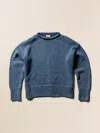 Faherty Sunwashed Cotton Roll Neck Sweater In Blue