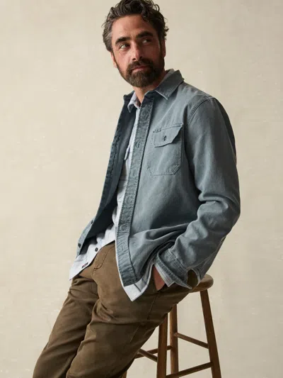 Faherty Sunwashed Cpo In Petrol Blue