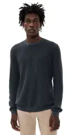 Faherty Sunwashed Crew Neck Sweater Faded Black In Blue