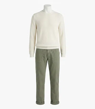 Faherty Sunwashed Crew Neck Sweater In White Shell