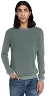 Faherty Sunwashed Crewneck Sweater T-shirt In Mountain Olive