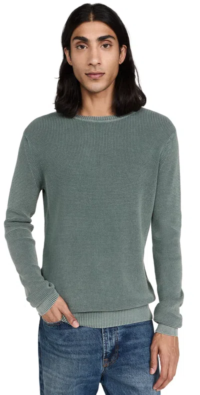 FAHERTY SUNWASHED CREW NECK SWEATER MOUNTAIN OLIVE