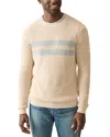 Faherty Sunwashed Stripe Textured Organic Cotton Crewneck Sweater In Blue