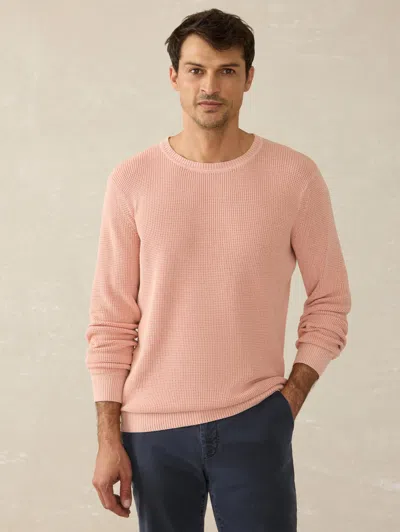 Faherty Sunwashed Crewneck Sweater In Coral Dawn
