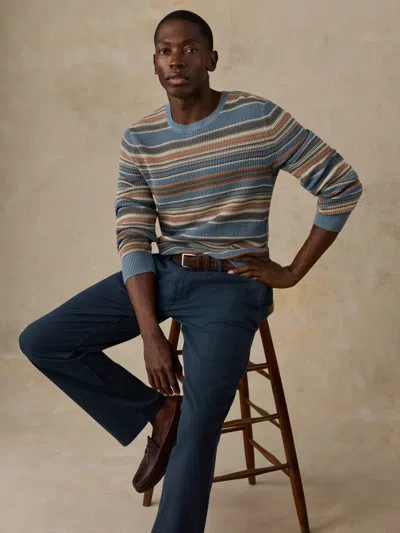 Faherty Sunwashed Crewneck Sweater In Blue
