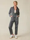 Faherty Sunwashed Denim Jumpsuit In Washed Black