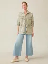 Faherty Sunwashed Denim Utility Jacket In Olive Haze Wash