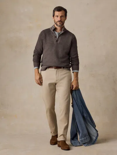 Faherty Sunwashed Dockside Quarter Button Sweater In Brown