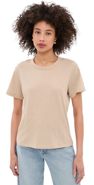 Faherty Sunwashed Essential Tee White In Gold