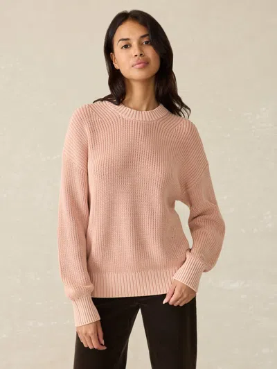 Faherty Sunwashed Fisherman Sweater In Mahogany Rose