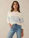 Faherty Sunwashed Fisherman Sweater In Sea Salt Stripe
