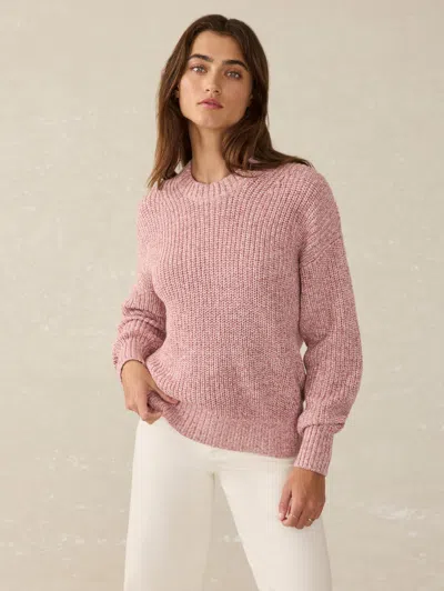 Faherty Sunwashed Fisherman Sweater In Seashell Blush