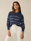 Faherty Sunwashed Fisherman Sweater In Water Mill Stripe