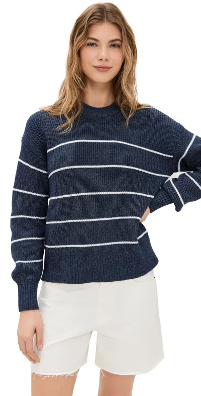 Faherty Sunwashed Fisherman Sweater In Water Mill Stripe