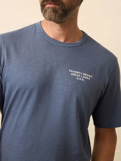 Faherty Sunwashed Graphic T-shirt In Purple