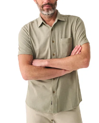 Faherty Sunwashed Knit Shirt In Green