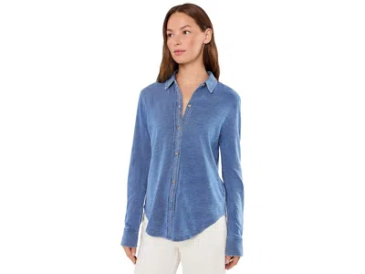 Faherty Sunwashed Knit Shirt Women's Clothing Medium Indigo Wash: Sm, Cotton In Blue