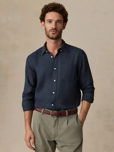 Faherty Sunwashed Linen Shirt In Blue