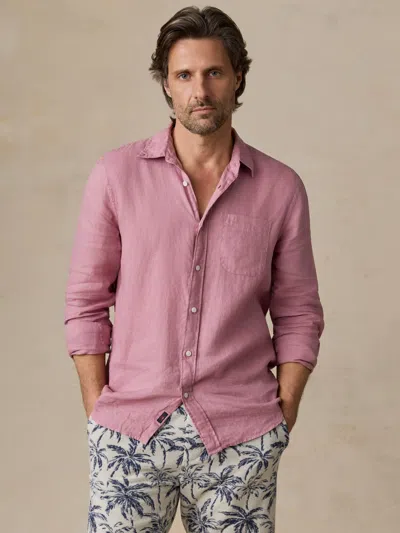 Faherty Sunwashed Linen Shirt In Pink