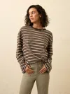 Faherty Sunwashed Long-sleeve Retro T-shirt In Black