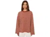 Faherty Sunwashed Long Sleeve Retro Tee In Brown
