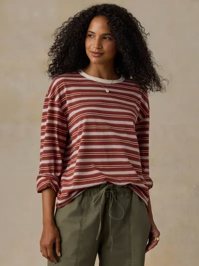 Faherty Sunwashed Long Sleeve Retro Tee In Multi