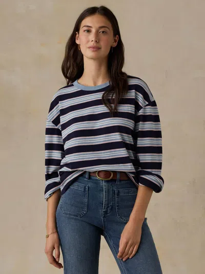 Faherty Sunwashed Long Sleeve Retro Tee In Multi