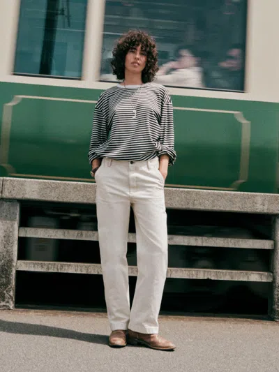 Faherty Sunwashed Long-sleeve Retro T-shirt In Inkwell Stripe