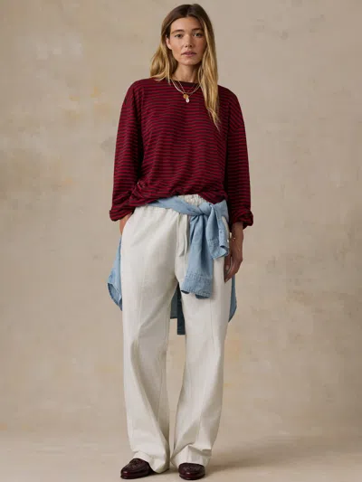 Faherty Sunwashed Long-sleeve Retro T-shirt In Red