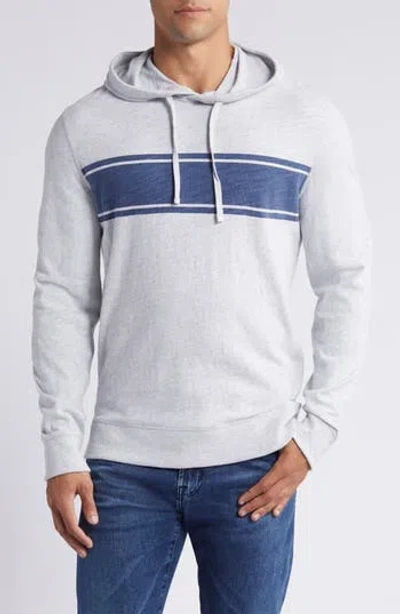 Faherty Sunwashed Organic Cotton Slub Hoodie In Light Grey Heather Surf Stripe