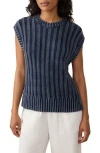 Faherty Sunwashed Organic Cotton Sweater Vest In Blue