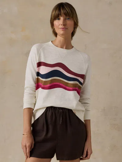 Faherty Sunwashed Organic Crewneck In Vintage Waves