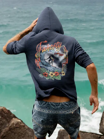 Faherty Sunwashed Organic Graphic Hoodie In Animal Print