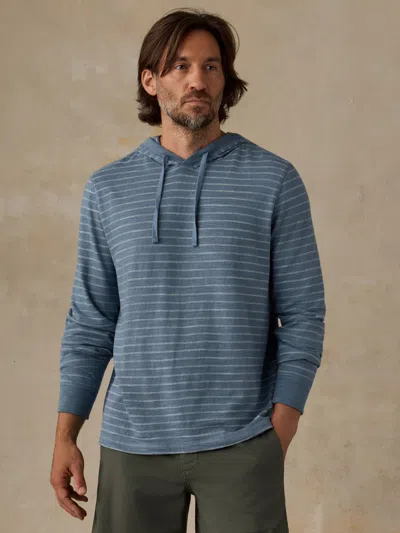 Faherty Sunwashed Organic Hoodie In Blue