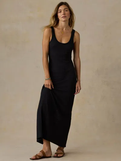 Faherty Sunwashed Organic Pocket Tank Dress In Black