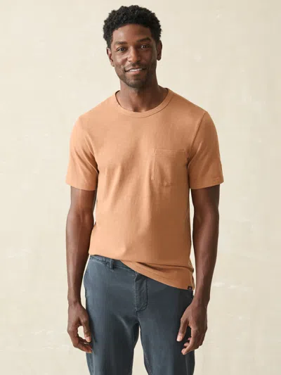 Faherty Sunwashed Pocket T-shirt In Bronze