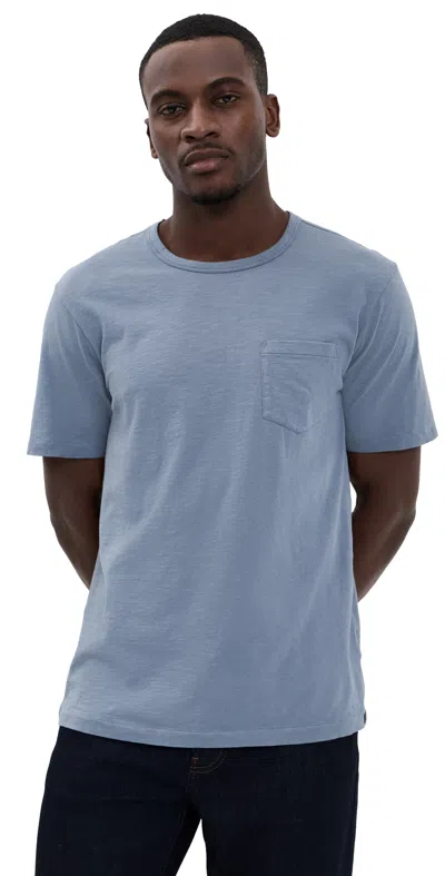 Faherty Sunwashed Pocket Tee Flint In Blue