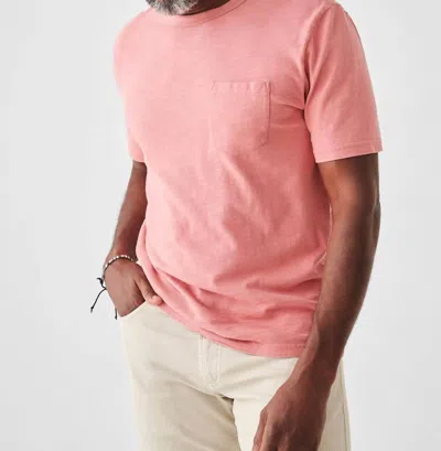 Faherty Sunwashed Pocket Tee In Faded Flag In Pink