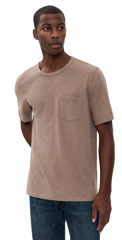 Faherty Sunwashed Pocket Tee Walnut Branch In Neutral