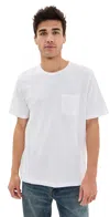 Faherty Sunwashed Pocket Tee White In White