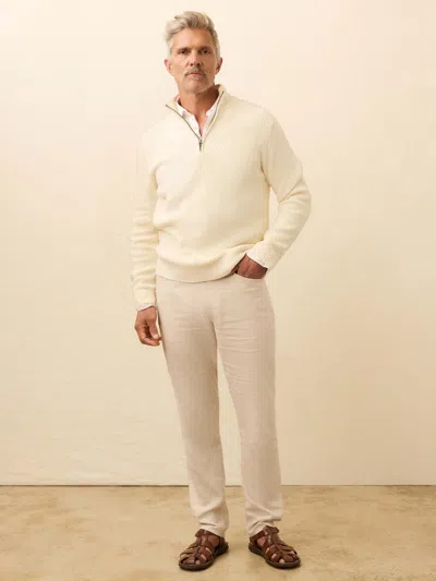 Faherty Sunwashed Quarter Zip Sweater In Yellow