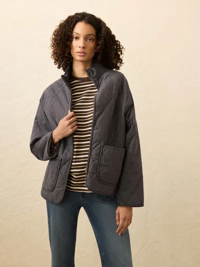 Faherty Sunwashed Quilted Jacket In Gray