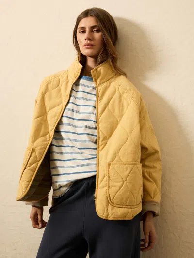 Faherty Sunwashed Quilted Jacket In Yellow