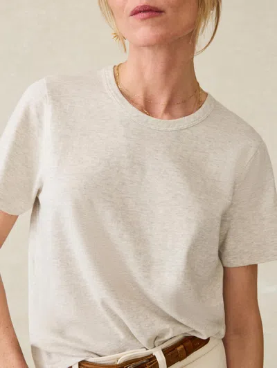 Faherty Sunwashed Regenerative Cotton Essential T-shirt In Island Dune Heather