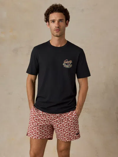 Faherty Sunwashed Regenerative Graphic T-shirt In Black