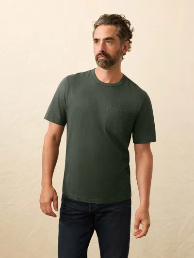 Faherty Sunwashed Regenerative Pocket T-shirt In Green