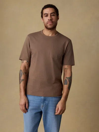 Faherty Sunwashed Regenerative Pocket T-shirt In Brown