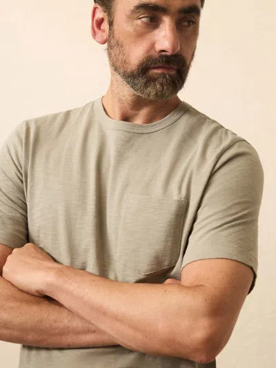 Faherty Sunwashed Regenerative Pocket T-shirt In Green